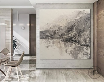 3D Große Abstrakte Berge, Original Landschaft Gemälde, Berg Kunst Kunst, Großes Abstraktes Bild, Große Leinwand Gemälde für Wohnzimmer