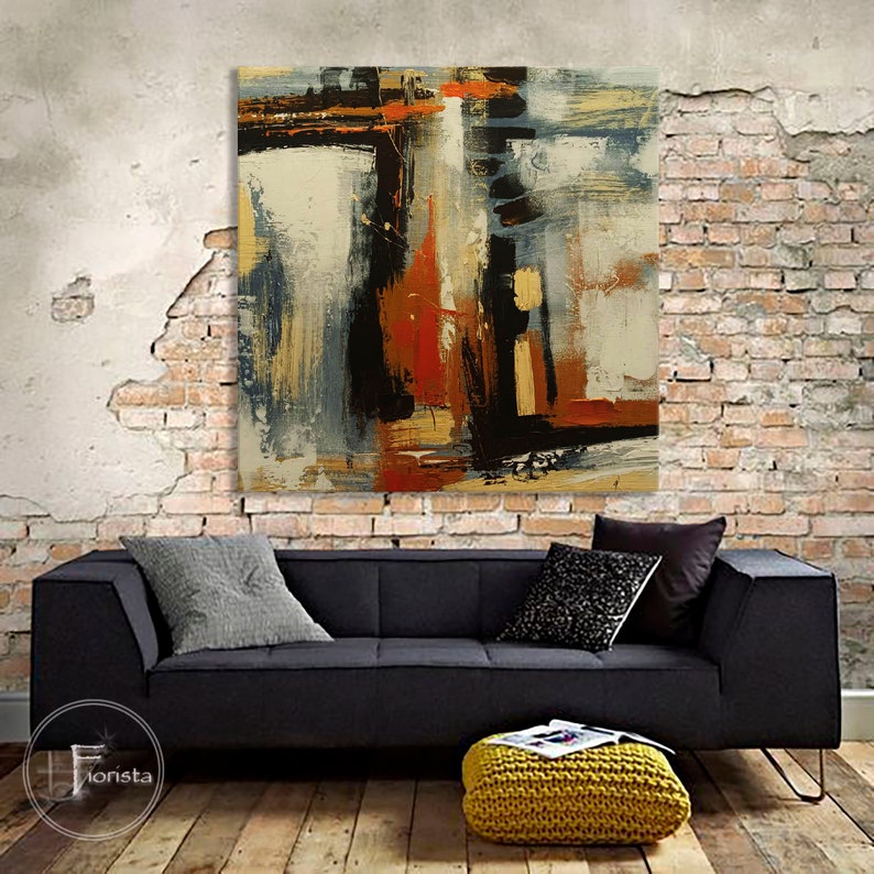 Extra Large Abstract Painting Yellow Wall Art Painting Over Etsy
