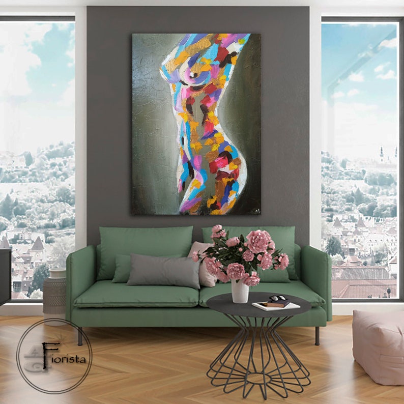 Nude Oil Painting Nude Woman Painting Tasteful Erotic Art Etsy Canada