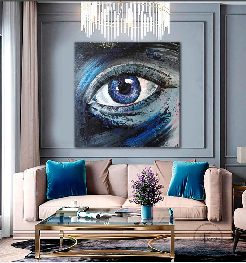 Eye Wall Art Eye Oil Painting on Canvas Large Wall Art - Etsy