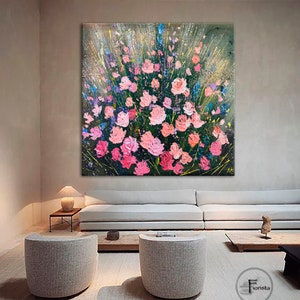 3d Art Pink Flowers, Flower Art on Canvas, Flower Art on the Walls ...