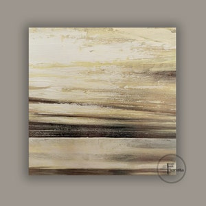 Large abstract art sea beige painting art in the living room on the wall delicate painting ocean neutral art seascape sunrise texture art