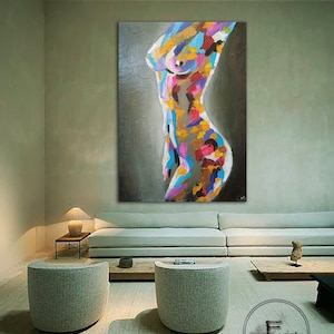 Nude Oil Painting, Nude Woman Painting, Tasteful Erotic Art, Nude Woman