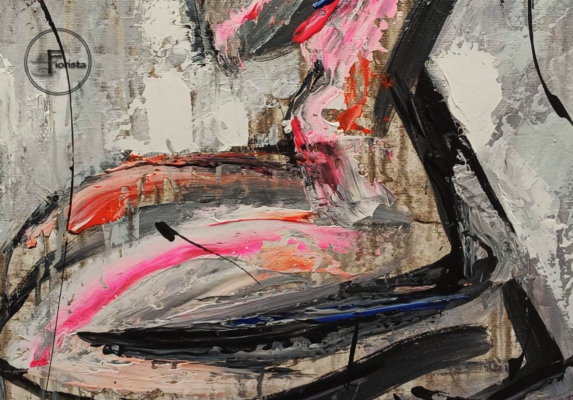 Abstract Nude Girl Female Art Nude Original Drawing Pink Art - Etsy