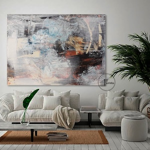 Abstract original painting texture painting minimalist abstract painting art for walls large oil painting on canvas gray painting art loft