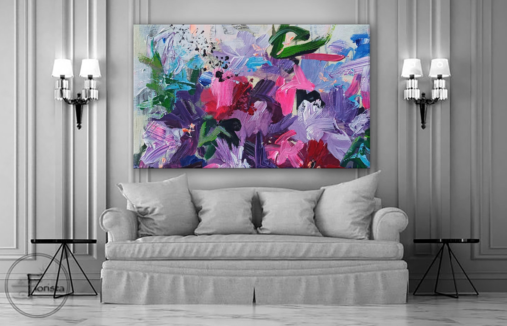 Original Abstract Flower Painting Floral Oil Painting Impasto Flowers ...