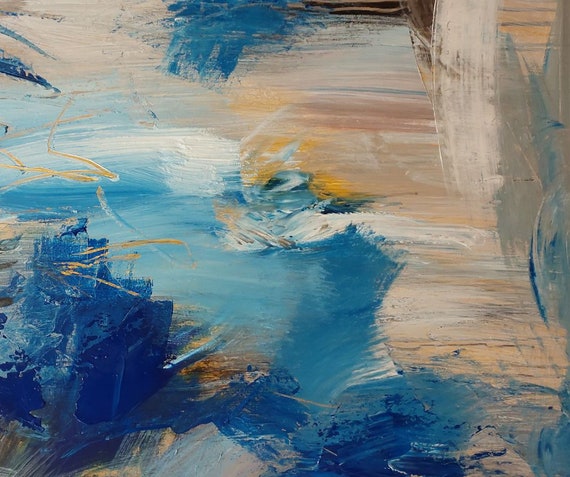 絵画 アート作品 LALAGUE 青と金　抽象画 絵画 アート作品 LALAGUE 青と金 抽象画 Amazon｜抽象絵画青と金の絵画