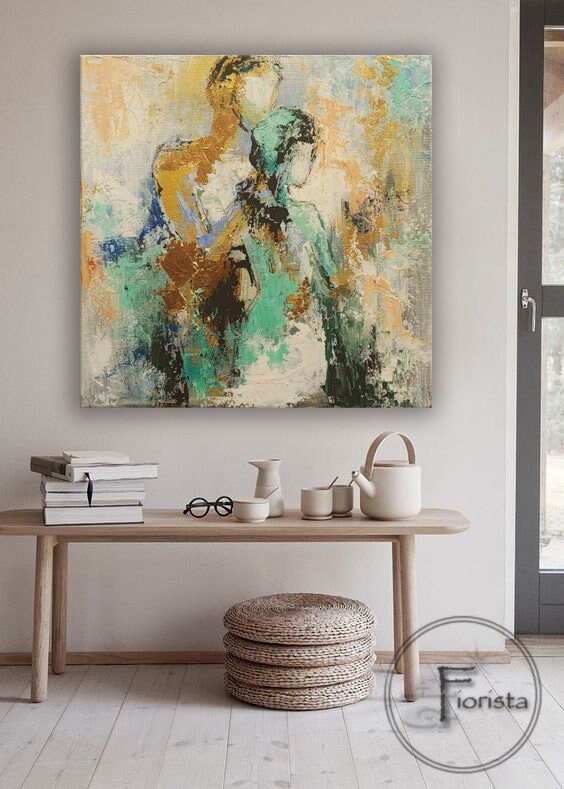 大きな絵アートロフトミニマリズム愛についての絵画北欧絵画油絵壁の