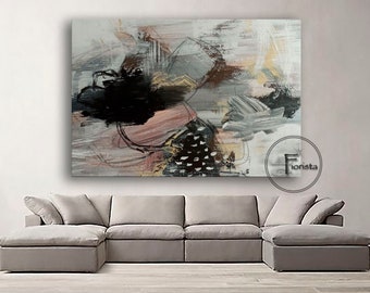Abstract large oil painting on canvas in living room original art acrylic minimalism texture art on the wall beige painting Wall Decor art