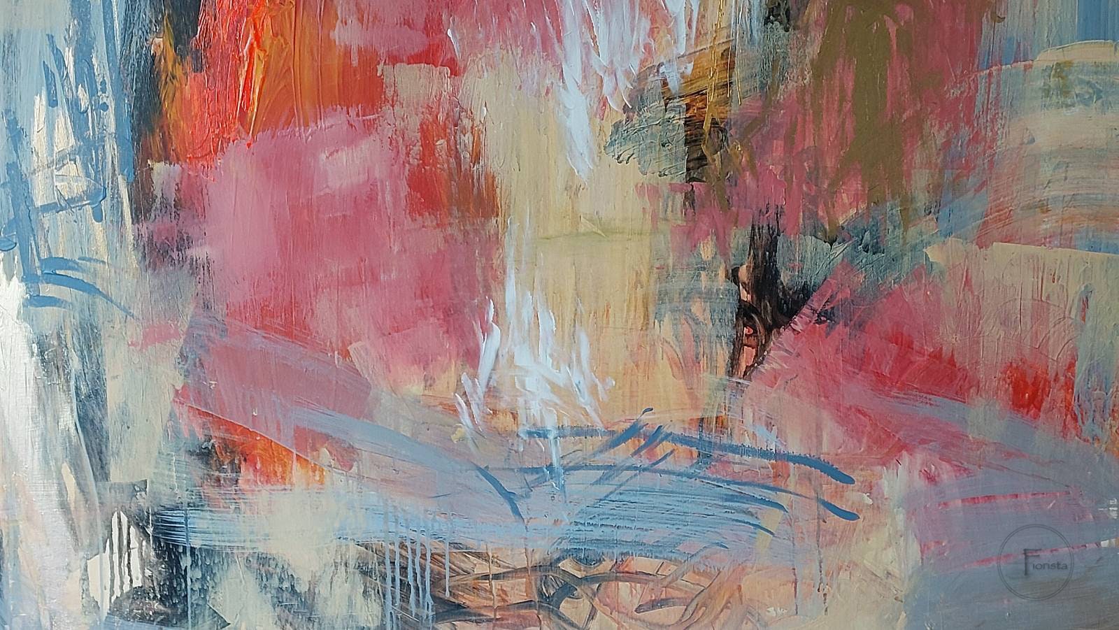 49インチ×49インチの大型モダン抽象画、カラフルなキャンバス絵画