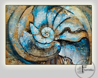 Gold Shell Texture Wall Painting Oversized Oil Painting Abstract Painting Acrylic art 3d On Canvas Original Abstract Wall Decor Canvas Art