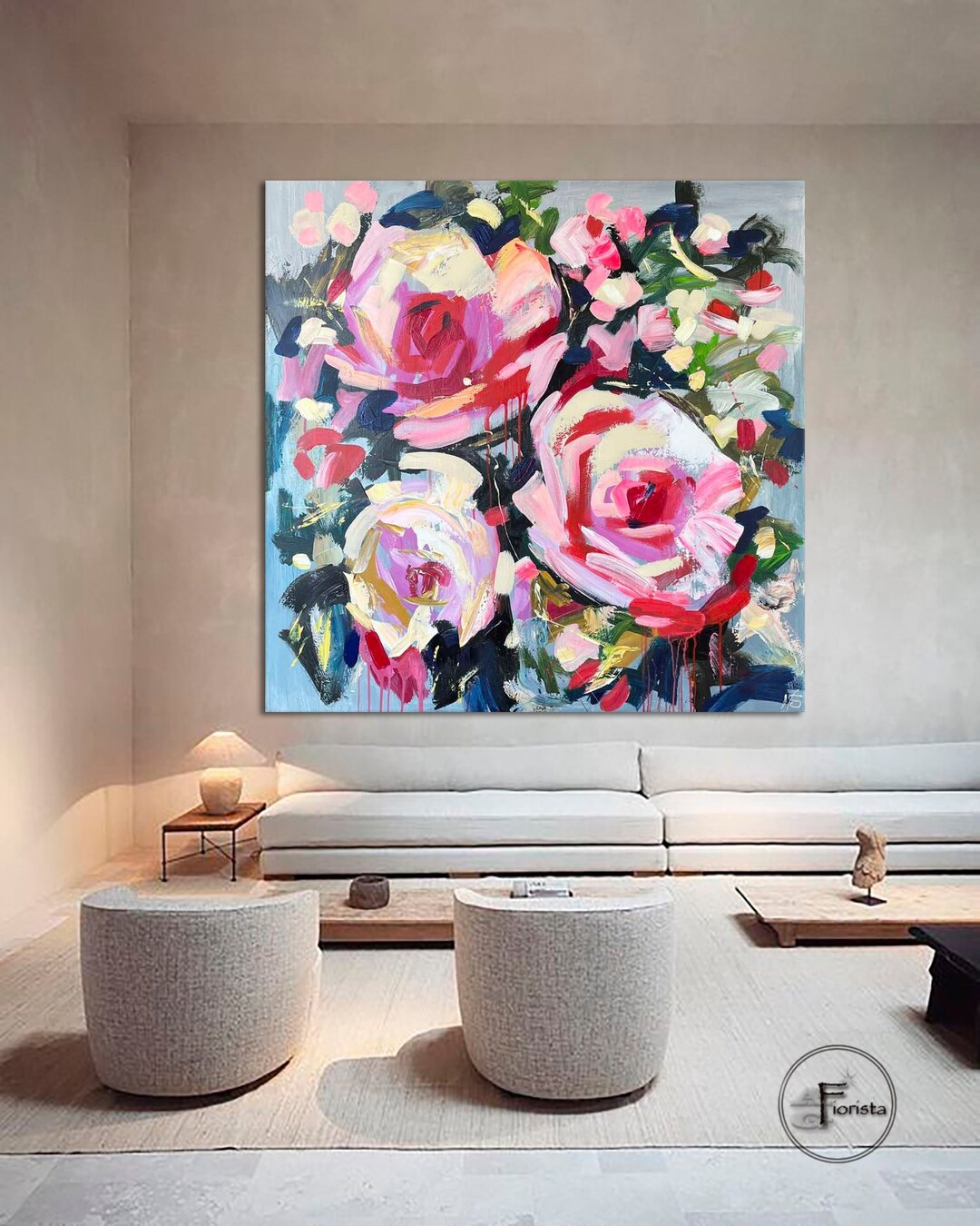 『ある日の花屋にて』 F8キャンバス 油絵 テクスチャーアート 原画 抽象画 ある日の花屋にて』 F8キャンバス 油絵 テクスチャーアート 原画 抽象