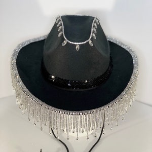 Rhinestone Fringe Cowboy Hat - Customizable