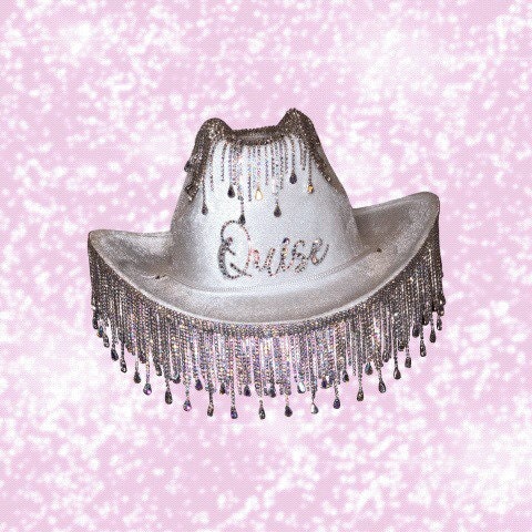 Custom Bespoke Rhinestone Embellished Bling Monogram Patch  Designer Emblem Name (hat not included)