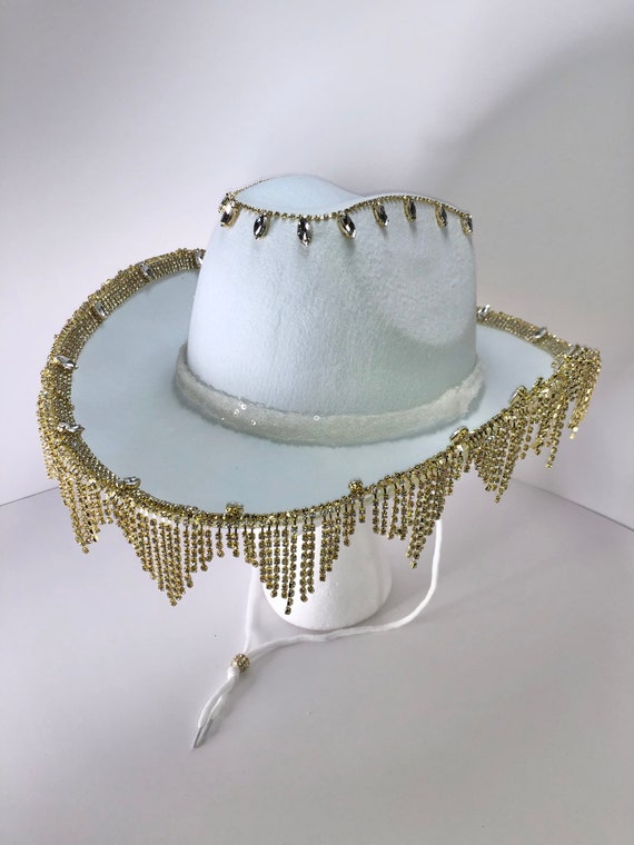 Rhinestone Fringe Cowboy Hat Customizable