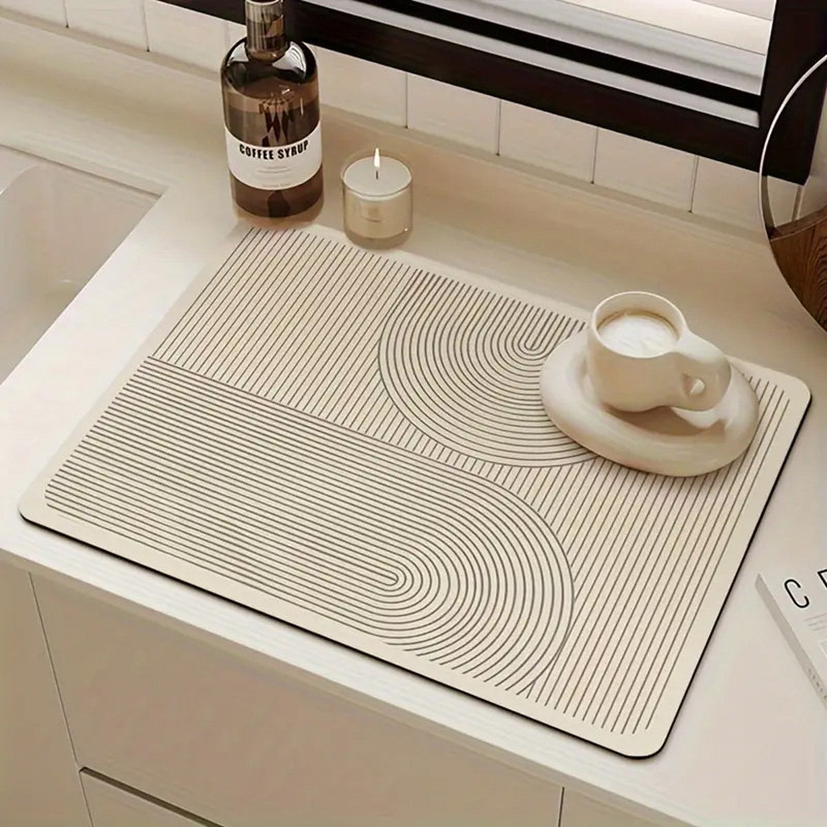 Modern Dish Drying Pad, Modern Simple Quick-drying Mat, Coffee Machine Draining Mat, Household Wear-resistant and Water-absorbing Table Mat - Etsy