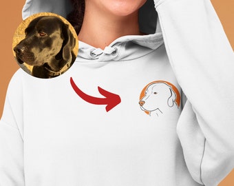 Sudadera con capucha personalizada para gatos dibujada a mano: ropa personalizada para retratos de mascotas, idea de regalo única para los amantes de los gatos, acogedor y de moda, regalo personalizado para mascotas