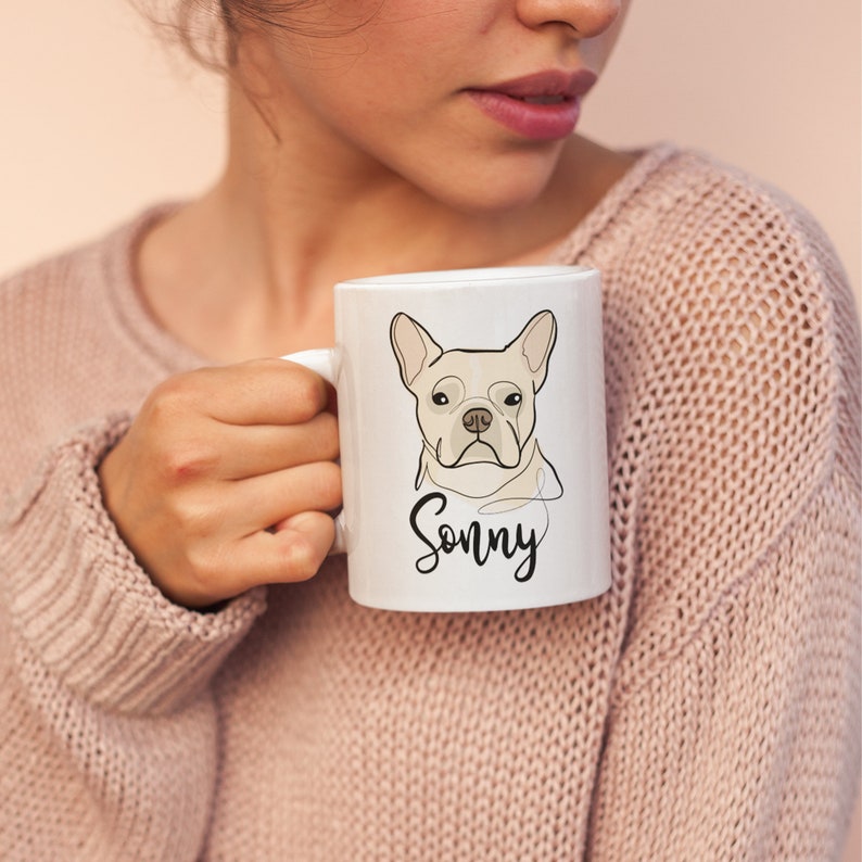 Custom Hand-Drawn Dog Pet Photo Mug, Coffee Mug With Name, Personalized Gift Dog Lovers Owners, Dog Mom Mug Gift, Dog Dad Mug Gift, Handmade image 6