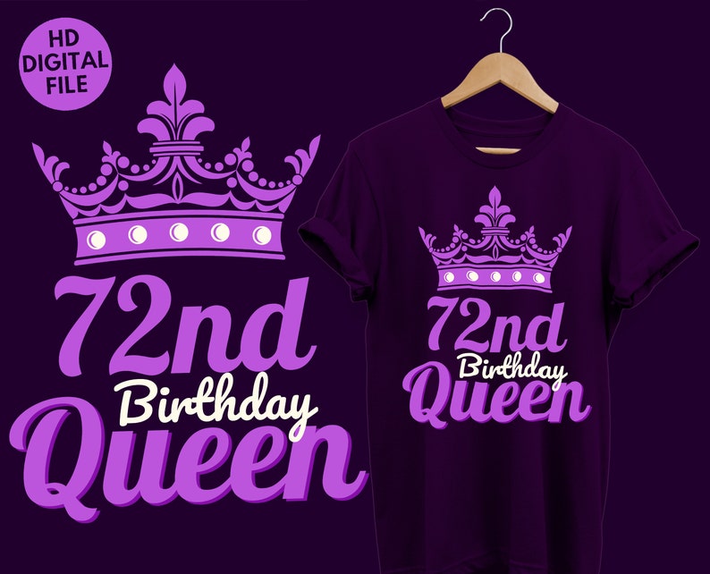 Download 72nd Birthday Queen/ SVG Files For Cut Cricut Silhouette ...