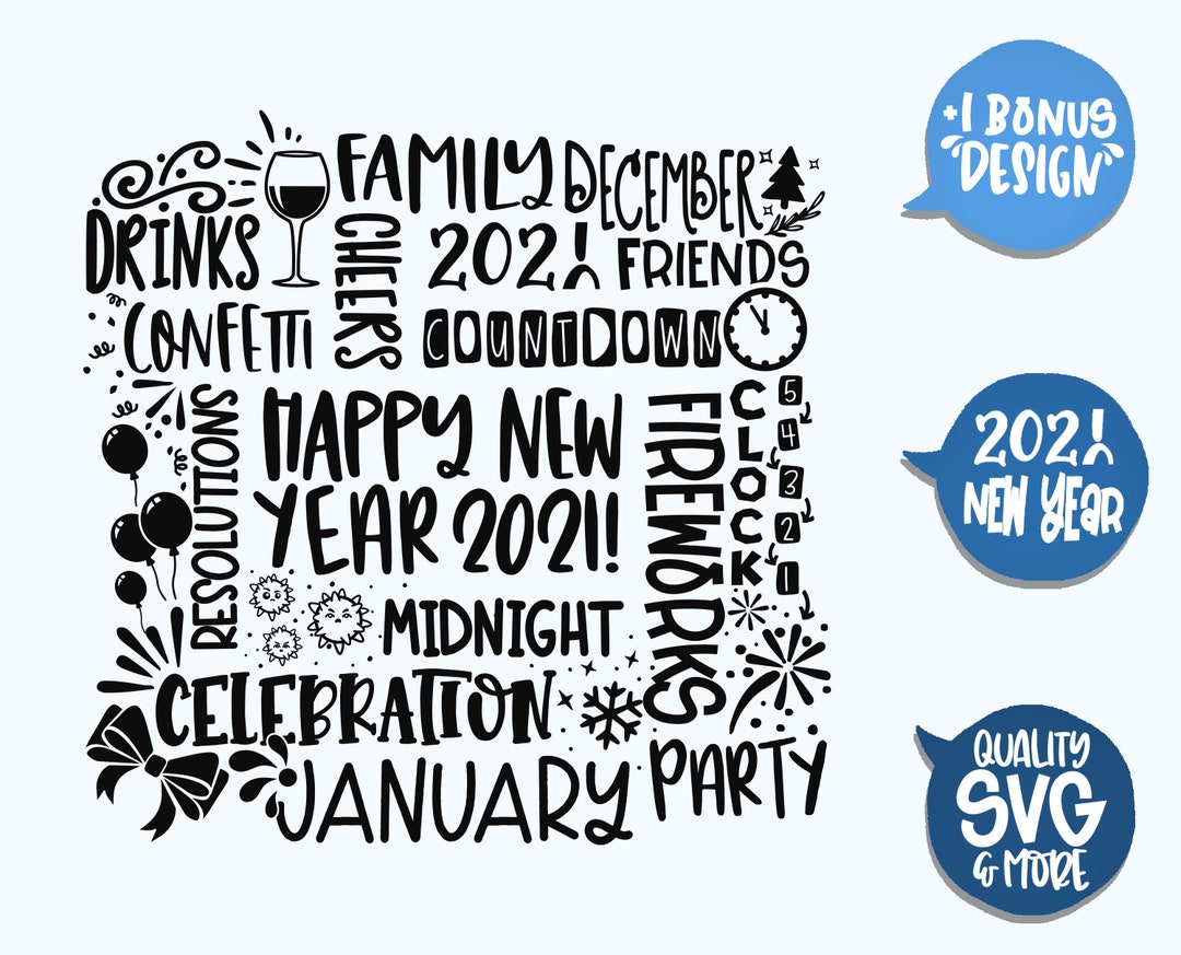 Happy New Year 2021 Board Cheers 2021 SVG Saying Happy - Etsy