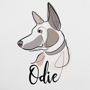 Custom Minimalist One Line Art Dog Portrait, Personalized Line Art Pet Drawing, 24 Hours Digital Download, Unique Dog Lover Christmas Gift image 10