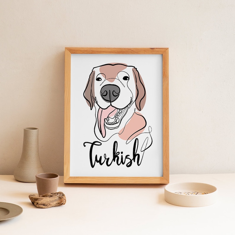 Custom Minimalist One Line Art Dog Portrait, Personalized Line Art Pet Drawing, 24 Hours Digital Download, Unique Dog Lover Christmas Gift image 5
