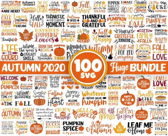 Download 100 Fall Autumn 2020 Svg Bundle Pack Thanksgiving Svg Best Etsy
