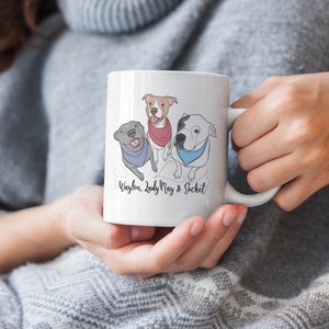 Custom Hand-Drawn Dog Pet Photo Mug, Coffee Mug With Name, Personalized Gift Dog Lovers Owners, Dog Mom Mug Gift, Dog Dad Mug Gift, Handmade image 5