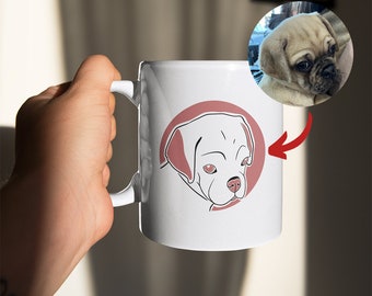 Custom Cat Portrait Mug - Hand-Drawn Pet Art, Personalized Coffee Cup Cat Art, Custom Pet Art, Morning Coffee or Tea, Minimalist Pets