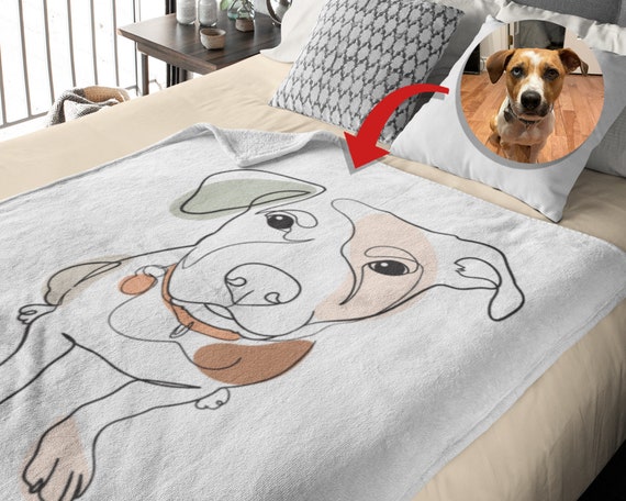30 X 40 Soft Fleece Blanket Custom Hand drawn Dog Pet Photo Personalized Gift Dog Lovers Owners Dog Mom Gift Dog Dad Handmade Etsy