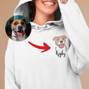 NEW Custom Hand-Drawn Dog Portrait Hoodie, Perfect Gift for Dog Lovers and Parents, Unisex Heavy Blend Sweatshirt, Handmade