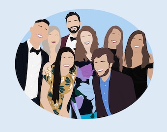 Custom Personalized Minimalist Digital Wall Art Portrait Illustration • Home Decor • Digital Gift • Best Gift Idea • Canvas/Poster
