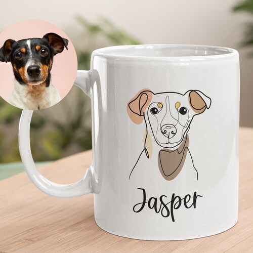 Dog Mug Personalized Dog Dad Gift Pet Custom Mug Portrait Etsy UK