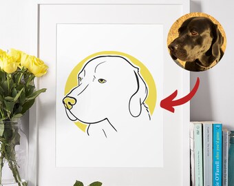 Personalized Cat Art Print - Custom Hand-Drawn Pet Portrait, Unique Wall Art for Cat Lovers, Home or Office Decoration, Pet Print Download