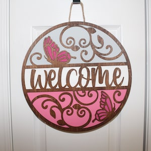 3D Wood Round Door Hanger | Wood Round Door Hanger | Personalized Wood Sign | Wood Round | Front Door Decor | Porch Decor | Porch Sign