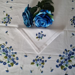 Very rich pure cotton tablecloth x12 with hand satin stitch embroidery 170 x 320 cm