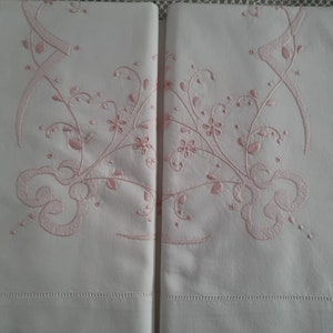 Percale Cotton Sheet with satin stitch embroidery by hand sheet cotton