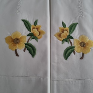 Percale Cotton Sheet with satin stitch embroidery by hand sheet cotton