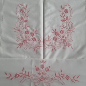 Machine embroidered sheet in pure cotton percale of the highest quality sheet cotton