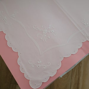 Percale Cotton Sheet with satin stitch embroidery by hand sheet cotton