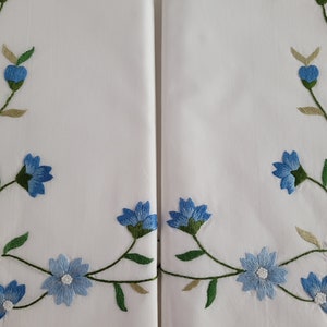 Cotton Percale sheet with satin stitch embroidery and silver thread finishes by hand sheet cotton