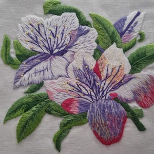 Rich pure linen sheet with completely hand-made painting stitch embroidery sheet linen