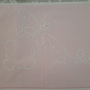 Percale Cotton Sheet with satin stitch embroidery by hand sheet cotton