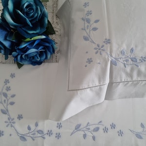 Machine embroidered sheet in pure cotton percale of the highest quality sheet cotton