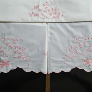 Machine embroidered sheet in pure cotton percale of the highest quality sheet cotton