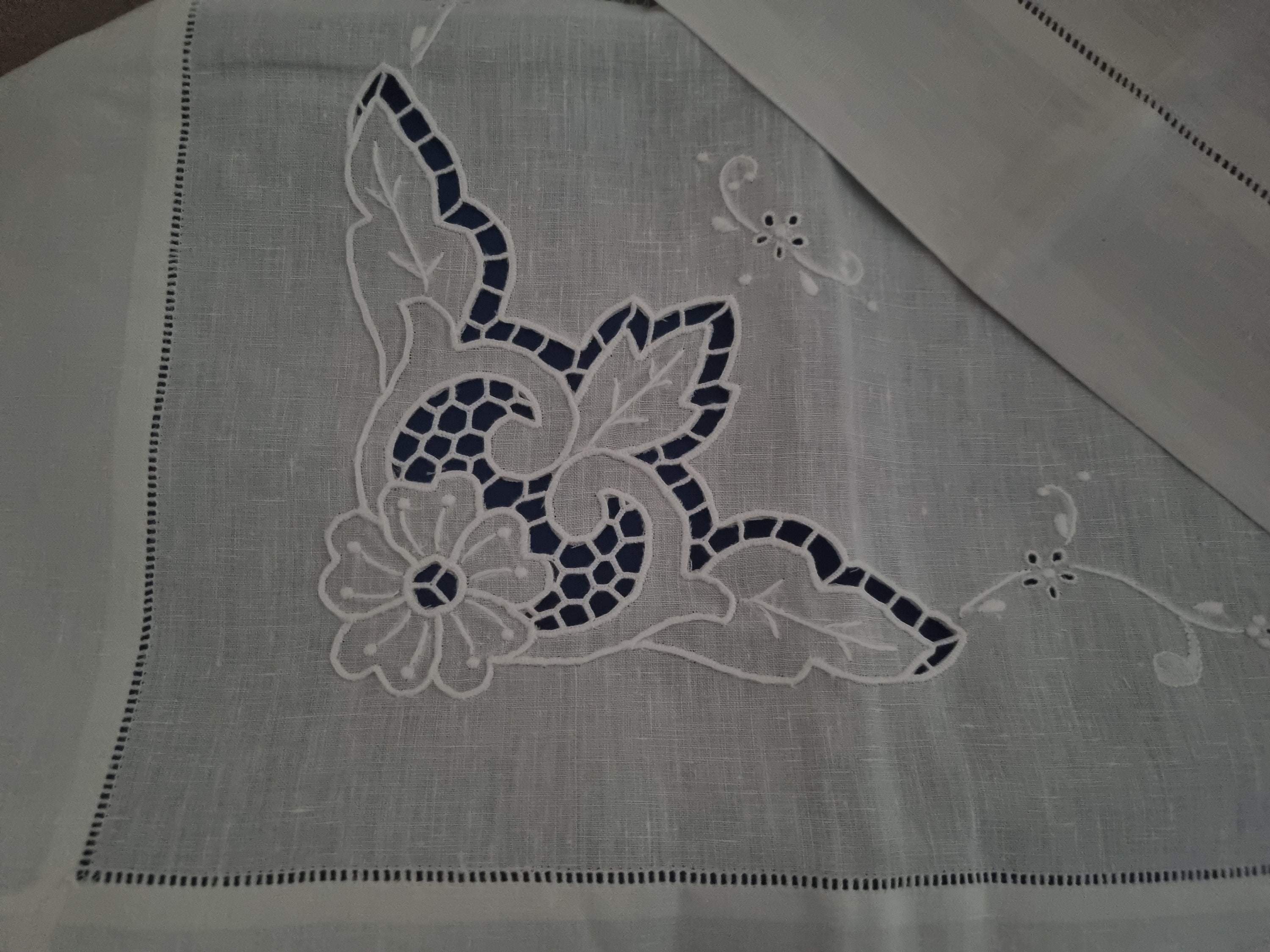 pure linen sheet with embroidery. Completely handmade sheet linen