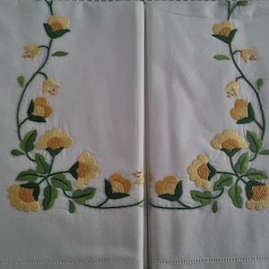 Percale Cotton Sheet with satin stitch embroidery by hand sheet cotton