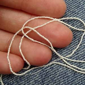 TINY PEARLS 1mm-1.5mm Freshwater Pearls 20" Length - Natural White Color - Organic Off-Round Shapes - For Special Projects