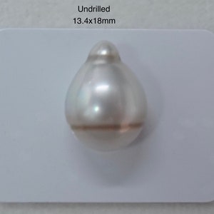 南洋タヒチバロックパール 13 mm-14 mm、天然シルバー/グレーカラー、優れた光沢、本物のタヒチパール