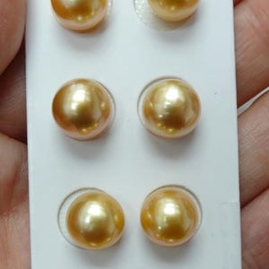 SOUTH SEA GOLDEN Pearl  - Deep Golden Natural Color - 9mm-10mm - Perfect for Jewelry Making - Near Round - One Pearl